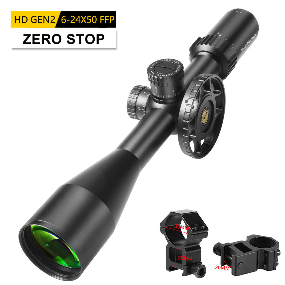 HD Gen2 6-24x50 FFP Scope | First Focal Plane | ZERO STOP Or ZERO RESET