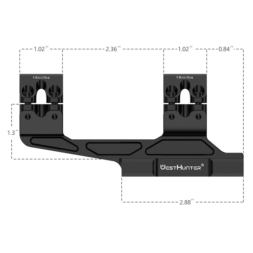 Montagens Picatinny de uma peça WH305 | 30MM 34MM