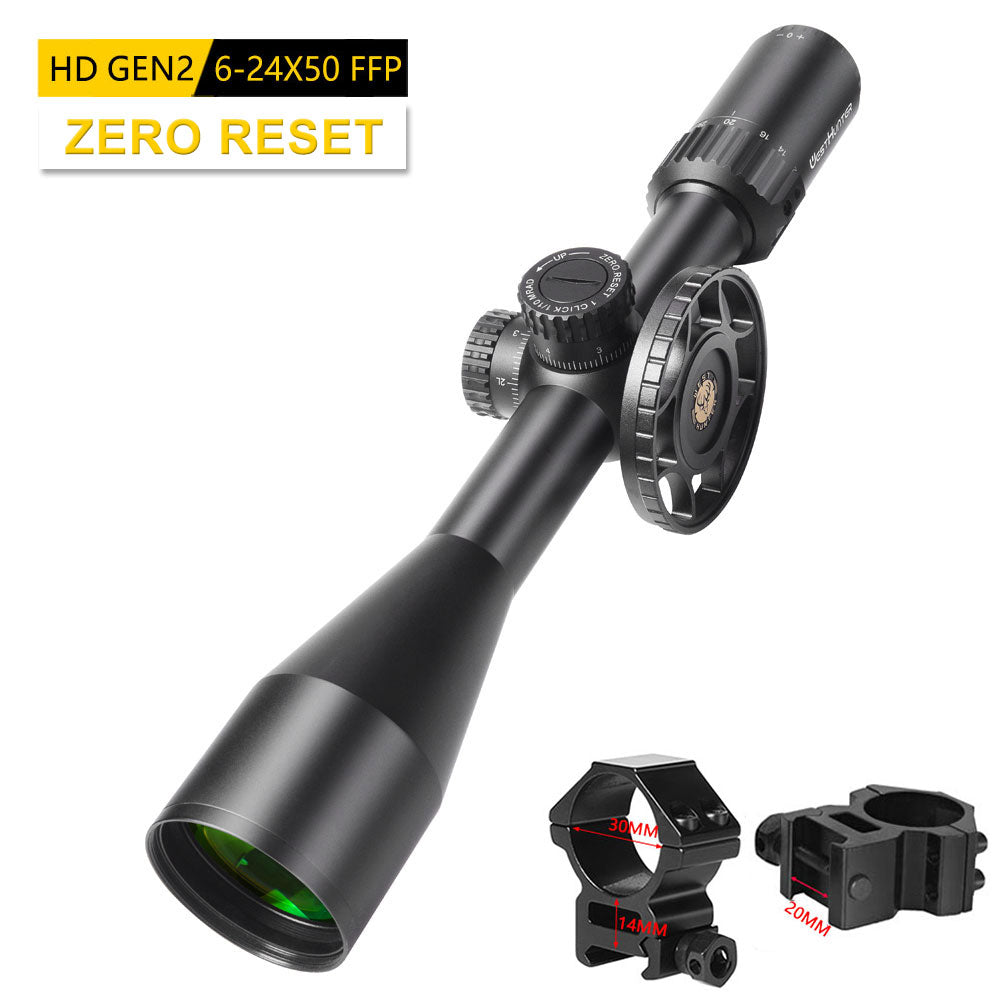 HD Gen2 6-24x50 FFP Scope | First Focal Plane | ZERO STOP Or ZERO RESET