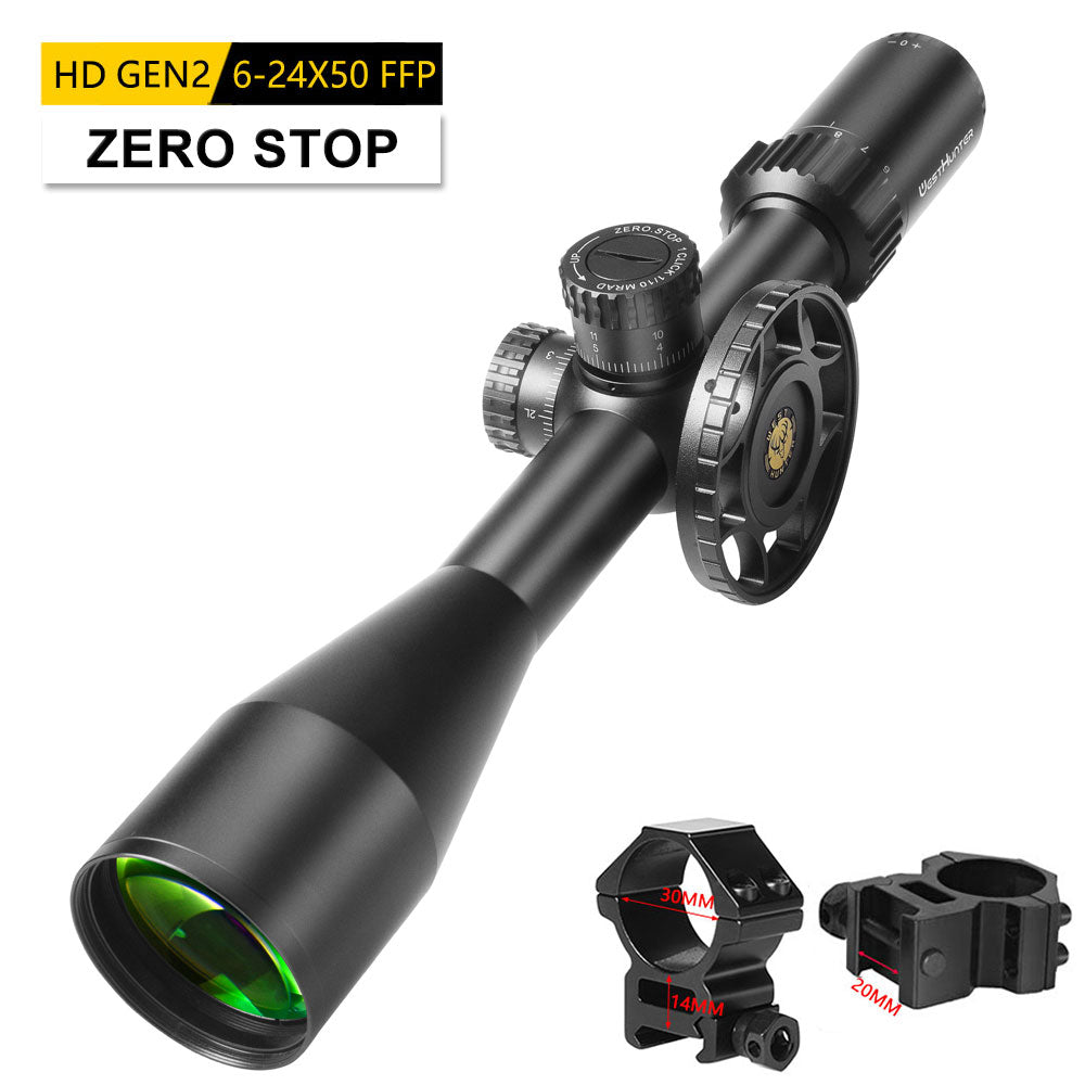 HD Gen2 6-24x50 FFP Scope | First Focal Plane | ZERO STOP Or ZERO RESET