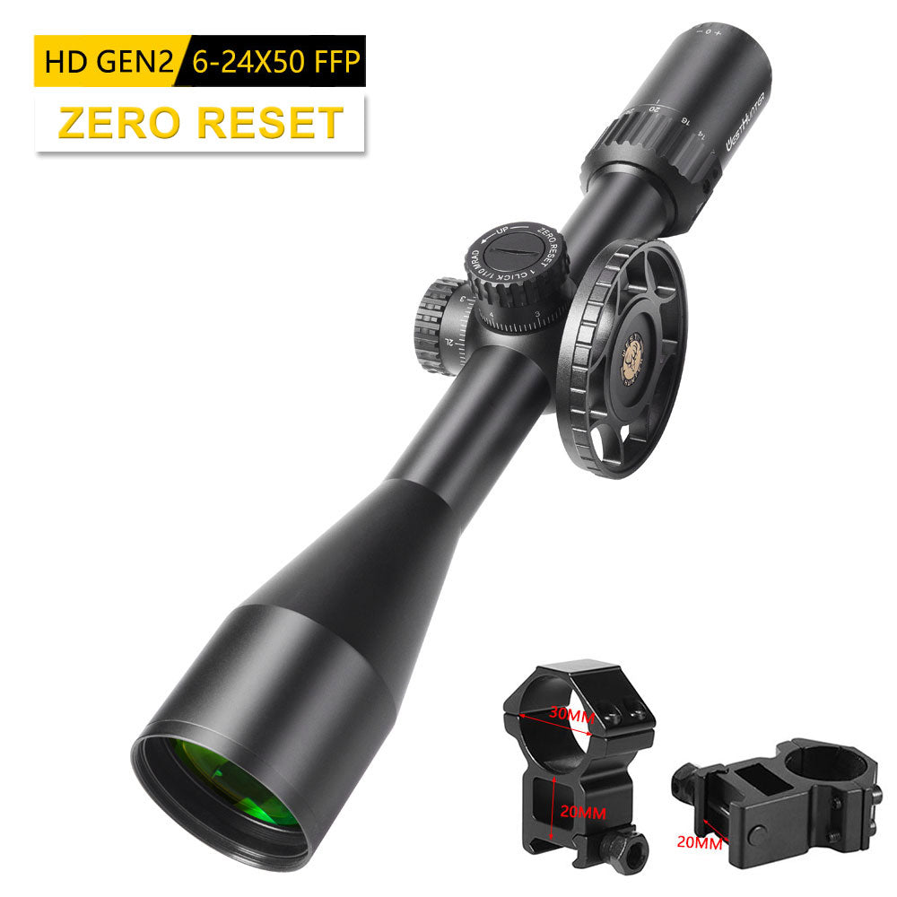 HD Gen2 6-24x50 FFP Scope | First Focal Plane | ZERO STOP Or ZERO RESET