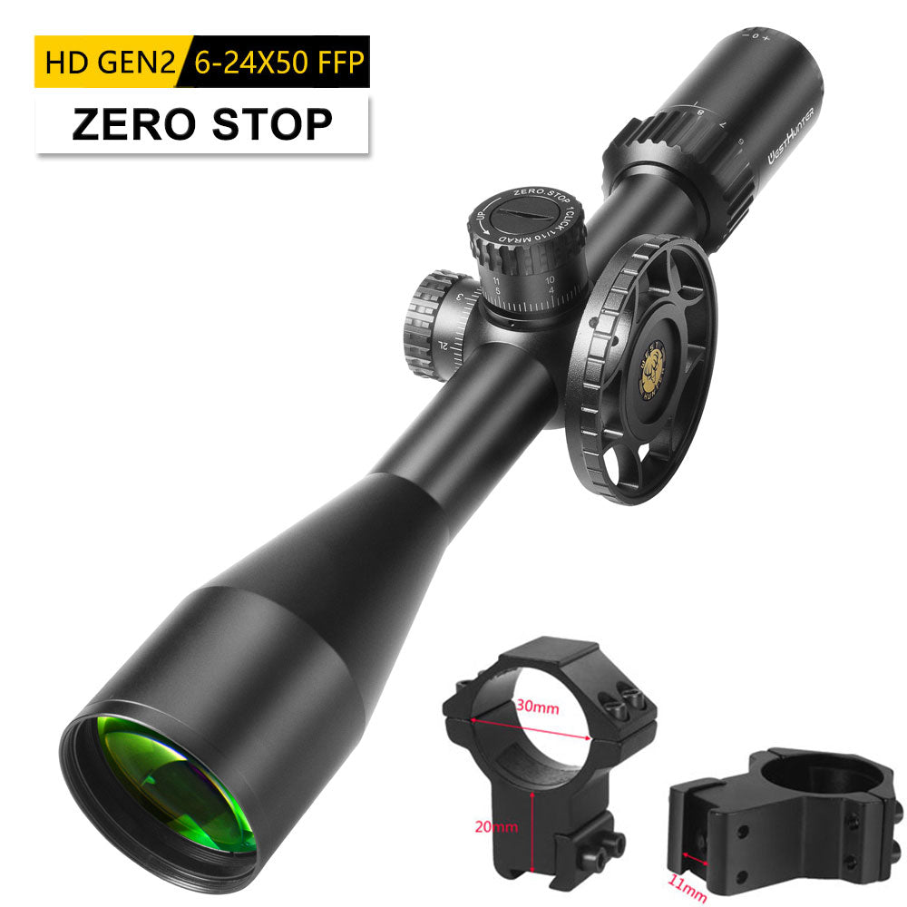 HD Gen2 6-24x50 FFP Scope | First Focal Plane | ZERO STOP Or ZERO RESET