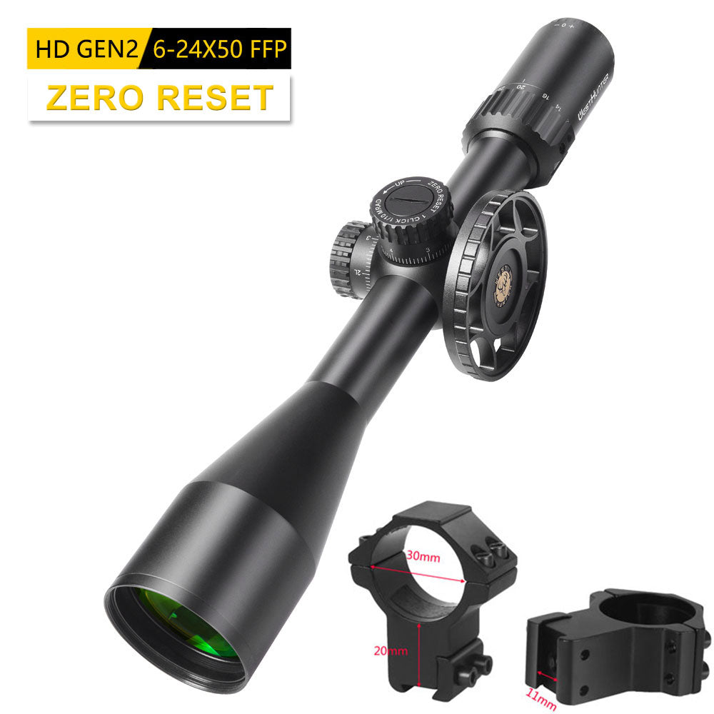 HD Gen2 6-24x50 FFP Scope | First Focal Plane | ZERO STOP Or ZERO RESET