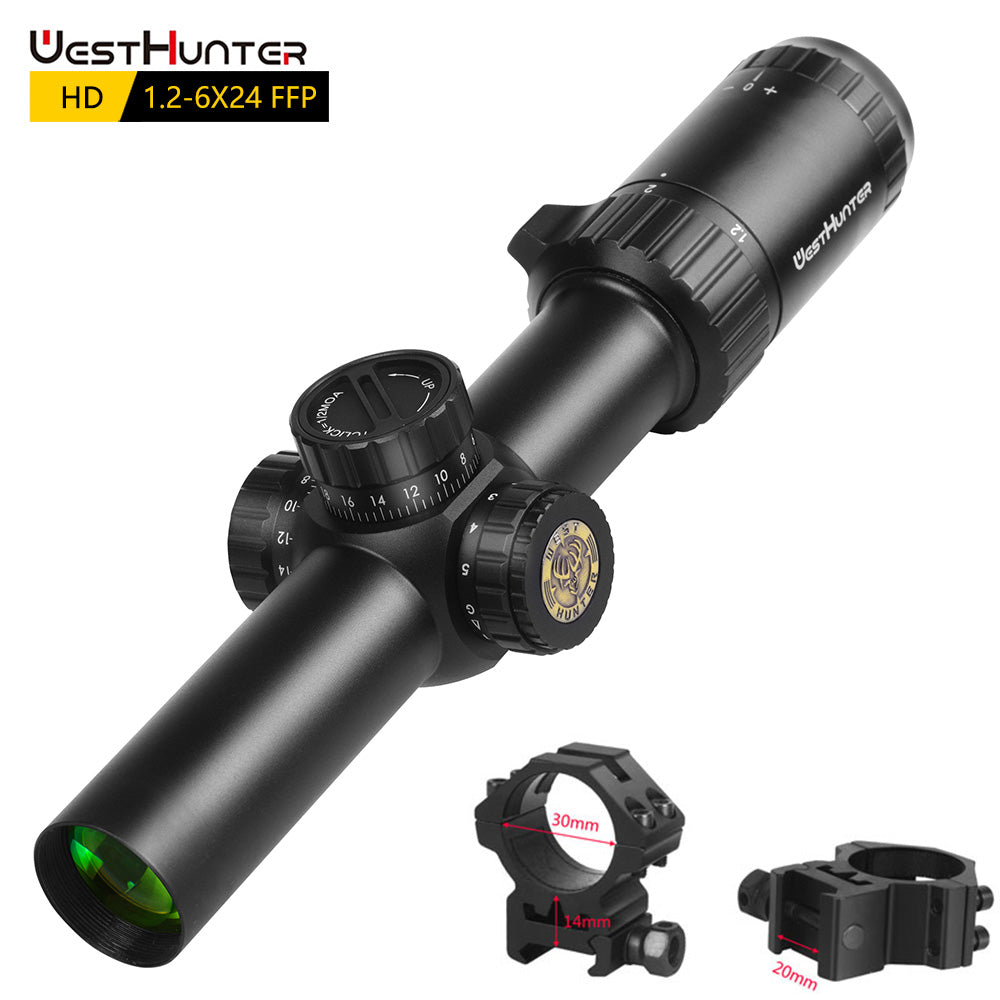 HD 1.2-6X24 FFP Primeiro Plano Focal Scope