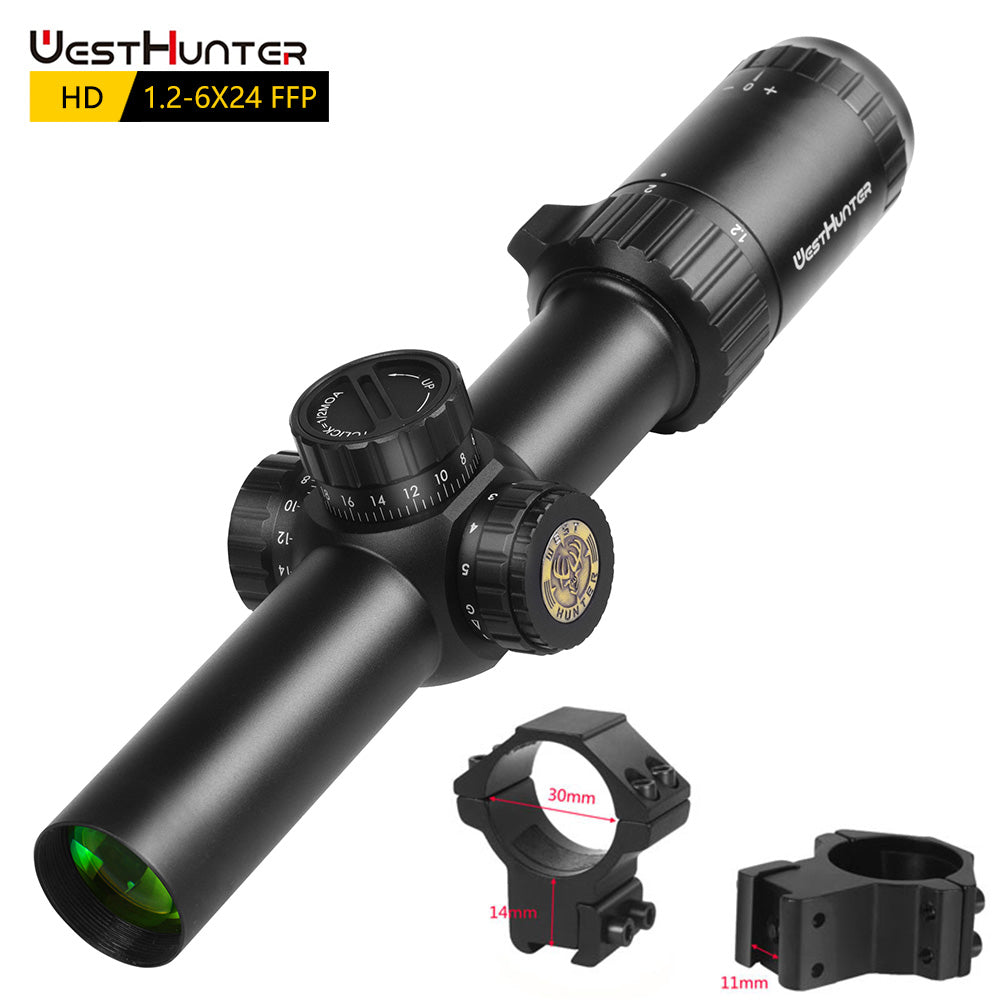 HD 1.2-6X24 FFP Primeiro Plano Focal Scope