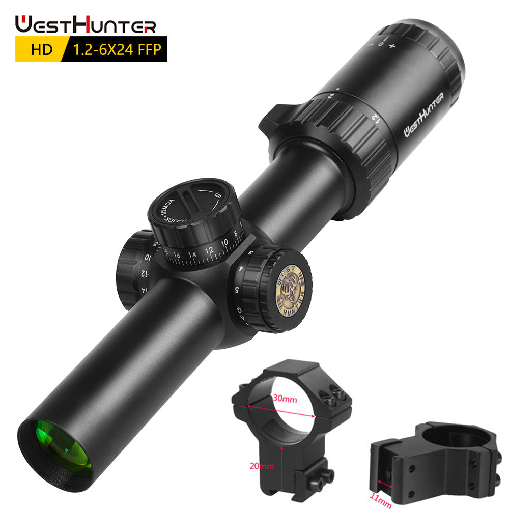 HD 1.2-6X24 FFP Primeiro Plano Focal Scope