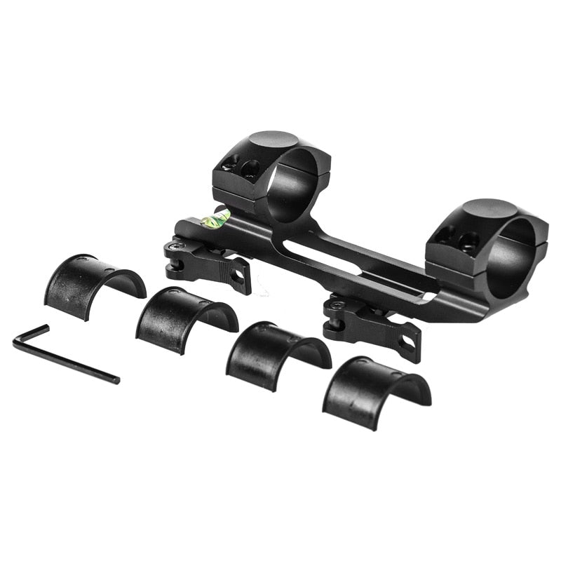 Quick Release One Piece Scope Mounts Cantilever 25.4mm/30mm Double Rings Picatinny With Bubble Level