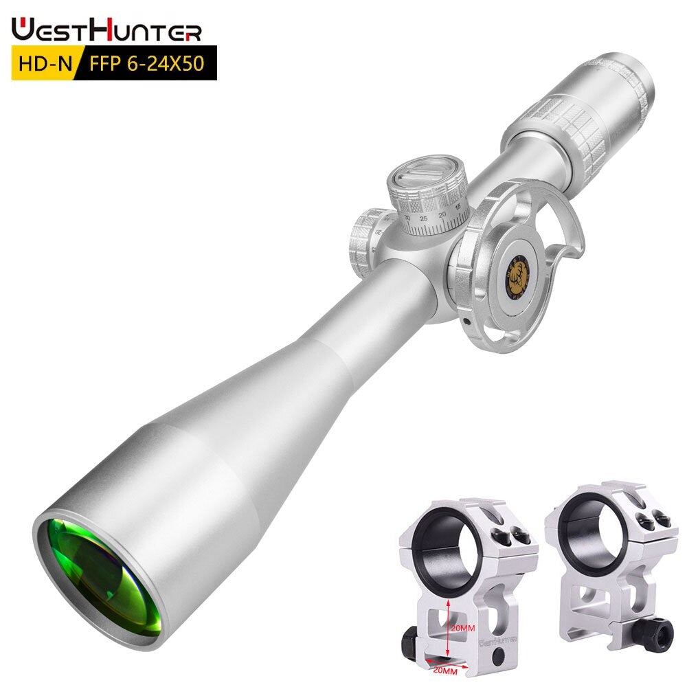 Mira telescópica Silver WestHunter HD-N 6-24X50 FFP First Focal Plane 